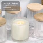 LAMORGIFT 14oz Clear Glass Candle Jars - 6 Pack with Bamboo Lids & Accessories for DIY Candle Making - Image 4