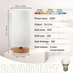 Set of 2 Minimalist Bedside Table Lamps with Linen Shade, 3 Color Temperatures, Perfect for Bedroom, Living Room, or Office. - Image 5