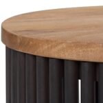 SIMPLIHOME Demy 18" Metal and Wood Accent Table - Round Industrial Side or Coffee Table in Natural and Black. Stylish, Compact Design for Living Room. - Image 4