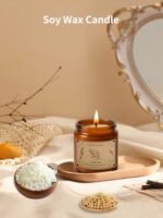 Cedarwood Soy Wax Candle - 16oz Large Jar, 100-Hour Burn Time for Cozy Aromatherapy & Gifts. - Image 3