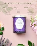 M&SENSE Eucalyptus Lavender Candle: 18oz, Long-Lasting Burn, Relaxing Aromatherapy Gift for Home Decor. - Image 3