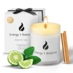 Natur IX Cleansing Scented Candles for Home | Sage & Palo Santo | Natural Non Toxic Soy Candles with Essential Oils | 50 H Long Burning | (Energy + Balance | Bergamot & Sage)