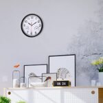 Vigorwise 8" Wall Clock with Silent Sweep Movement & Accurate Temp/Humidity for Kitchen, Living Room, Office, and School (Black) - Image 7