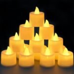 KOABY 25/50/100 Pack Flameless Votive Candles, Last 8H+, Warm Yellow Light, No Timer or Flickering