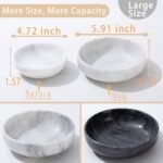 CM Chic Monday 5.91'' Large Black Decorative Marble Bowl for Home Decor, Keys, Incense, and More. - Image 3