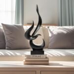 Paytonture Black Fire Flame Sculpture: Modern Abstract Resin Art for Living Room Decor, TV Stand & Coffee Table Accents. - Image 3