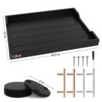 SXNOWS Large Coffee Table Tray: Wooden Serving Tray for Living Room with 2 Handles & 4 Round Coasters, Black. - Image 3