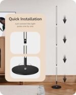 EDISHINE LED Corner Floor Lamp – 57.5" Minimalist Design, Dimmable, Adjustable Height, 3000K Warm White Light for Living Room, Bedroom, Office - Image 6