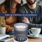 Large White Sage Sea Salt 3 Wick Candle - 14.5 oz Soy Scented Candle for Home Cleansing & Stress Relief - Image 3