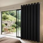 Joydeco 84" Blackout Patio Sliding Door Curtains - Grommet Room Divider, Extra Wide Thermal Drapes (Black, 100Wx84L, 1 Panel) - Image 3