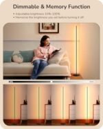 EDISHINE LED Corner Floor Lamp – 57.5" Minimalist Design, Dimmable, Adjustable Height, 3000K Warm White Light for Living Room, Bedroom, Office - Image 2