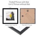 BSRHOME 12x12 Picture Frame Set of 9 - Display 8x8 with Mat or 12x12 Without Mat, Ideal for Wall or Tabletop. - Image 3