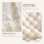 NORD ECO 1000GSM Faux Rabbit Fur Throw Blanket - Super Soft, Reversible Mink Luxury for Couch & Bed in Cream White. - Image 4