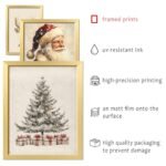 ANERZA 16-Piece Framed Christmas Wall Art Set – Vintage Prints for Bedroom, Bathroom, and Living Room Decor - Image 3