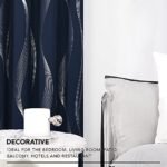 Deconovo Navy Blue Silver Wave Blackout Curtains - Thermal Insulated, Noise-Reducing 52x84, Oeko-TEX Certified, 2 Panels - Image 4