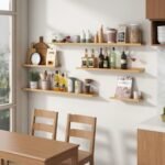 Set of 4 Picture Ledge Floating Shelves, 24" Natural Oak, Ideal for Nursery, Kids' Books, Toys, and Home Decor. - Image 7