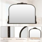VETROVUE 36x27 Inch Round Beaded Wall Mirror, Tempered Glass, Rust-Resistant, Dual Hanging, Bronze Finish. - Image 4