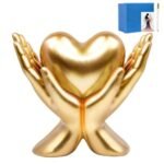 COJOSQC Home Mantel Decor Accents, Minimalist Heart Decoration and Accessories, Living Room, Office, Dining Table, TV Stand, Library Peace Sign Hand Sculpture， Coffee Shelf Ornament (Small)