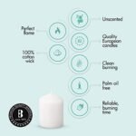 BOLSIUS 12 White Pillar Candles Set - 2.3 x 3 inches, 17 Hours Clean Burn, No Palm Oil, 0% Animal Fat, European Quality for Weddings & Events. - Image 3