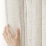 FMFUNCTEX 84" Sheer Linen Sliding Door Curtain - Extra Wide 100" Beige Drapes, Semi-Sheer Grommet Panel - Image 3