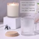 LAMORGIFT 14oz Clear Glass Candle Jars - 6 Pack with Bamboo Lids & Accessories for DIY Candle Making - Image 2