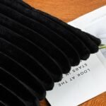 Set of 2 Black 18x18 Decorative Faux Fur Throw Pillow Covers with Velvet Back for Sofa & Bed. - Image 7