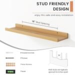 Set of 4 Picture Ledge Floating Shelves, 24" Natural Oak, Ideal for Nursery, Kids' Books, Toys, and Home Decor. - Image 5