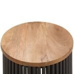 SIMPLIHOME Demy 18" Metal and Wood Accent Table - Round Industrial Side or Coffee Table in Natural and Black. Stylish, Compact Design for Living Room. - Image 9