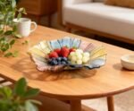 EWEIGEER 11.5-inch Colorful Crystal Glass Fruit Bowl - Sunflower Design for Desserts & Snacks - Image 4