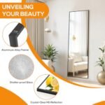 Aidoly Full-Length Mirror 16"x59", Upgraded Shatter-Proof Glass, Versatile Stand, Hang, or Lean, Aluminum Frame. Ideal for Bedroom & Cloakroom. - Image 5