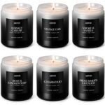 AOOVOO Scented Candles Set for Men - 6 Pack Mens Candles for Home Scented, 42 oz Soy Wax, 300 Hour Long Lasting Candle, Soy Candle Gifts Set for Men, Birthday, Valentine, Christmas