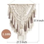 Lokeisna Macrame Wall Hanging: Handmade Woven Tapestry in Beige & Dusty Rose, 37.4” L x 27.5” W, Perfect for Gallery & Nursery Decor. - Image 3