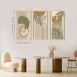 IARTTOP 16x32 Inch Boho Mid-Century Modern Wood Wall Art - Set of 3 Abstract Green Decor for Bedroom, Living Room, Office, Kitchen. - Image 9