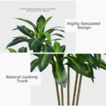 5FT Artificial Dracaena Tree - Faux Yucca Floor Plant with Black Tall Planter for Home & Office Decor - Image 7