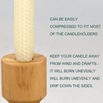 8-Pack 9" Hand-Rolled Pure Beeswax Taper Candles, Natural Honeycomb, Flat Top, Cream Color - Image 4