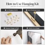 Framed 2-Piece Vertical Abstract Wall Art Set in Black, White & Gold for Modern Decor - Image 8