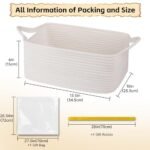 OIAHOMY Woven Basket - Empty Gift Basket with Bags & Ribbons, Ideal for Baby Showers, Nursery Storage, & Pet Toys - White - Image 3