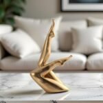 Zonsuli Golden Legs Sculpture: Elegant Resin Decor for Indoor/Outdoor Use, Ideal for Bedroom and Office. - Image 2