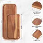 HOMKULA Acacia Wood Serving Tray - Mini Charcuterie Board, Small Cheese Board (14"x5.5") for Kitchen & Home Decor - Image 2