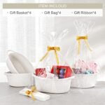 4-Pack Small Woven Baskets with Handles, 12"x8"x5", for Nursery Storage & Gift Baskets. - Image 4