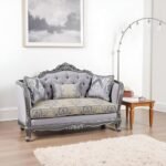 Oakestry Ariadne Platinum Gray Loveseat: Elegant, Durable, Modern Sofa with 3 Accent Pillows. - Image 2