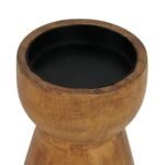 NIKKY HOME Farmhouse Wooden Candle Holders Set of 2 - Rustic Solid Wood Pillar Decor for Mantle or Table, Brown - Image 6