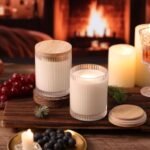 LAMORGIFT 14oz Clear Glass Candle Jars - 6 Pack with Bamboo Lids & Accessories for DIY Candle Making - Image 5