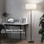 Karjoefar 2-Light Mid Century Floor Lamp with White Fabric Shade, 9W Bulb, 3 Color Temperatures for Living Room & Bedroom. - Image 4