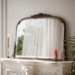 VETROVUE 36x27 Inch Round Beaded Wall Mirror, Tempered Glass, Rust-Resistant, Dual Hanging, Bronze Finish. - Image 2