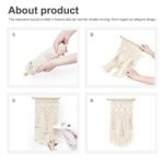 Mkono 2-Pc Macrame Wall Hanging - Boho Chic Geometric Decor for Bedroom, Nursery, or Apartment. Perfect Gift for Birthdays & Christmas! 18" L x 9.5" W. - Image 6