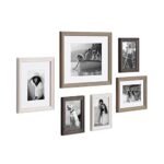 Kate and Laurel Bordeaux Wall Frame Kit: Set of 6 Assorted Sizes in Whitewash, Charcoal Gray, Rustic Gray. - Image 4