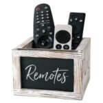 Remote Control Holder For Table - Farmhouse Tv Stand Decor - Tv Remote Holder For Bed - Hostess Gifts Rustic Wood Remote Caddy For Table - Bedside Remote Control Holder - Remote Holder For Table