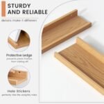 Set of 4 Picture Ledge Floating Shelves, 24" Natural Oak, Ideal for Nursery, Kids' Books, Toys, and Home Decor. - Image 4