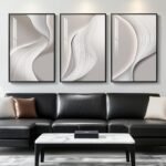Modern Abstract Wall Art in Silver Gray, 24x36" Prints for Living Room, Office, and Hallway Decor. - Image 5